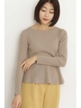 ペプラムニット/ベージュ(040)