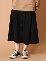 ボタンフレアスカート/ブラック