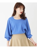ボリュームスリーブドルマンニット/ライトブルー(091)