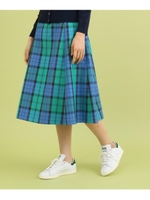 マドラスチェックフレアスカート/ブルー(292)