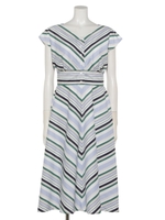 マルチストライプOP/パウダーブルー