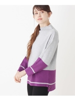 マルチボーダープルオーバー/グレー×パープル(583)