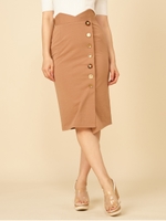 マルチボタンスカート/ベージュ