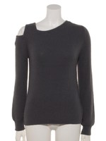 ミニギャザー肩あきトップス/GY