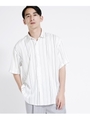 ランダムストライププリントビッグシャツ/ホワイト(301)