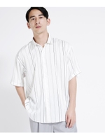 ランダムストライププリントビッグシャツ/ホワイト(301)