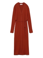 リーンシルエットリブニットロングカーディガン/ORG