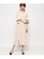 リネンフリルワンピース/ベージュ(005)