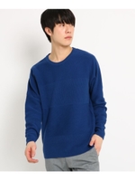 リブ切り替えニットプルオーバー/ブルー(092)