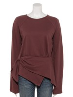 リボン風ミニ裏毛/ブラウン