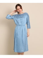 レースサテンワンピース/ライトブルー(091)