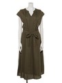 レーヨン麻ライトワンピース/カーキ