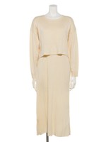 レイヤードニットOP/アイボリー