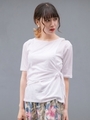 レイヤード風ワンショルダーTシャツ/ホワイト