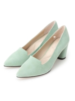 ワイドヒールパンプス/ペールグリーン(020)