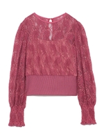 起毛レースリブトップス/PNK