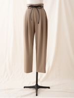 合皮コード付きペグトップパンツ/モカ