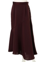 切り替えフレアスカート/ブラウン