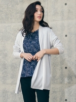 肌触りなめらかノーベルベアフライスベーシックカーディガン/ライトグレー