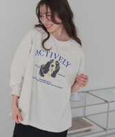 ドッグ刺繍ビッグロングTシャツ