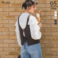 前後2wayリボンデザインシャギーニットビスチェ【メール便可／100】