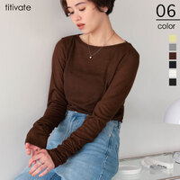 着心地抜群シアーボートネックトップス