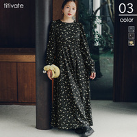 ボリュームギャザースリーブフレアワンピース