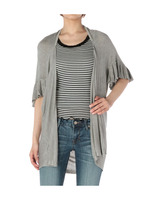 ieri フリル使いノーボタンニットカーディガン