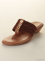 【ITALIAN　SHOEMAKERS】エラスティックローヒールトングサンダル