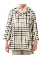 [L]チェックレインコート