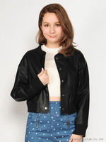 フェイクレザーブルゾン