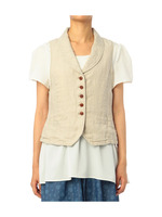 ショールカラーリネンベスト