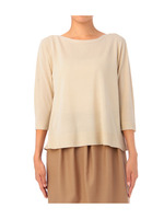 サテンコンビプルオーバーニット