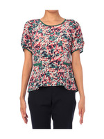 バック切り替えフラワーブラウス