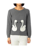 スワンモチーフ ニットプルオーバー