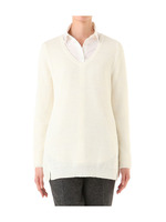 ローゲージメランジVネックニット