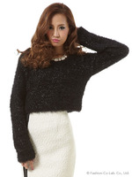 ラメシャギーショートニットTOP