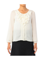 ダブルフリルピンタックブラウス