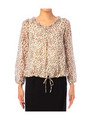 レオパード フリルタックブラウス