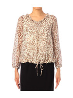 レオパード フリルタックブラウス