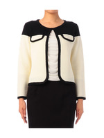 ジャケット風パイピングニットカーディガン