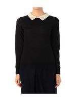 ビジュー衿ニットプルオーバー