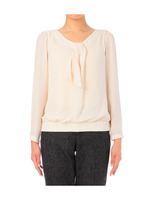 リボンタイ風ジョーゼットブラウス