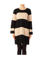 太ボーダーニットワンピース