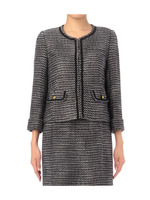 ノーカラーツイードジャケット