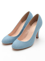 【WEB限定】【ヒールが選べる】デニムプレーンハイヒールパンプス(ヒール8cm)