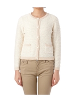 テープヤーン配色ニットカーディガン