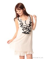 パーティードレス・胸フリルドレス