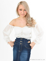 ビショップスリーブシフォンTOPS
