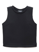 ボンディングノースリーブショートトップス